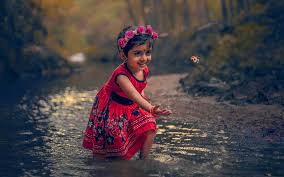 indian kid with nature cute 2k