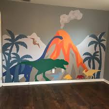 dinosaur wall mural