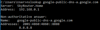 dns queries and lookups using nslookup