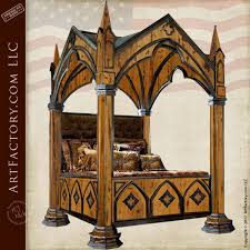 gothic canopy bed built to