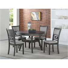 The dining room table is where friends and family come together over a bountiful meal to share stories, trade jokes and catch it's so important to have a table and chairs that are comfortable and fit the scale of the room. D1701 50s Gry New Classic Furniture Gia Gray Dining Table