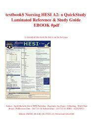 Textbook Nursing Hesi A2 A Quickstudy Laminated Reference