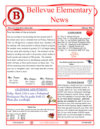 Bes February Newsletter Bellevue Elementary School