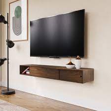 Walnut Floating Tv Stand Media Console