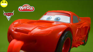 Disney Pixar Cars 3 Lightning Mcqueen Long Play Doh Tongue Florida 500 Speedway Jackson Storm Youtube
