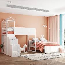 Kids Bunk Bed Frame With House Roof
