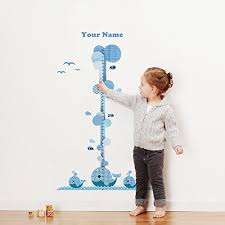 Personalized Whales Growth Chart Wall Decal For Nursery