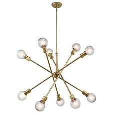 Shop pendant lighting and a variety of lighting & ceiling fans products online at lowes.com. Kichler Armstrong Natural Brass Ten Light Starburst Pendant 43119nbr Bellacor