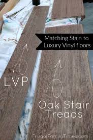 There are a few different stair pieces that can be used for a vinyl plank flooring install, and you don't want to make the mistake of using the wrong ones.installing stair treads or stair noses are ideal since they give a finishing look and flush feel to the stairs, unlike planks with trim pieces that pair cut vinyl tiles with raised edges that not only look bad but also. Stair Makeover Staining Stair Treads To Match New Floors Comparing The Stair Flooring Options And More Frugal Family Times