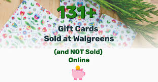 131 gift cards sold at walgreens and