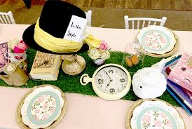 a mad hatter tea party over the