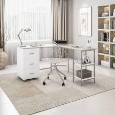 Sand Home Office Two Tone Desk With