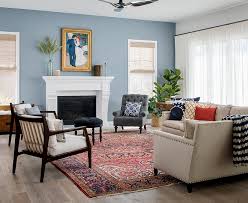 home with blue and white interiors
