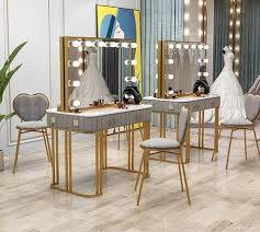 marble studio double sided mirror table