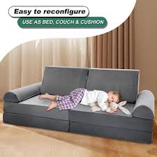 Boztiy Kids Couch Sofa Gray 10 Piece