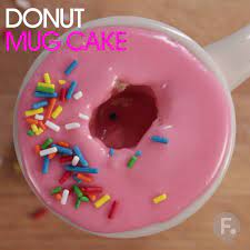 Pink Donut Mug Cake gambar png