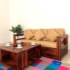 solid sheesham wood 3 seater sofa set