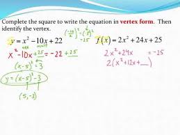 Quadratic Equation In Vertex Form