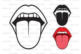 open mouth sticking out tongue graphic