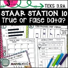 3rd Grade Staar Station 10 True Or False Data Teks 3 8a Graph Math Center