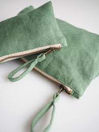green linen makeup bag 100 linen