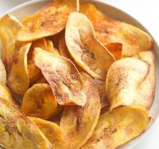 homemade plantain chips made with