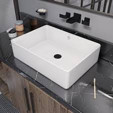 Eago Rectangular Ceramic Vessel Sink In