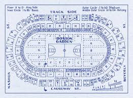 Vintage Print Of Boston Garden Basketball Seating Chart On Photo Paper Matte Paper Or Canvas