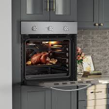 Empava 24 In Single Gas Wall Oven In Stainless Steel With Convection And Knob Controls Silver