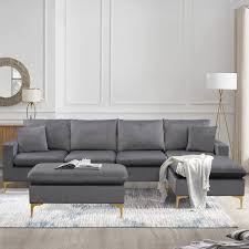 L Shaped Combination Sofa With Ottoman