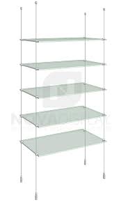 Cable Suspended Glass Shelving Display