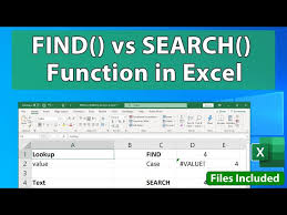 find vs search function in excel