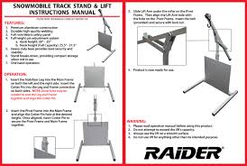 Raider Elite Snowmobile Track Stand Lift