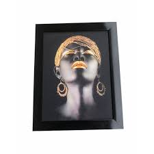 african woman golden makeup portrait