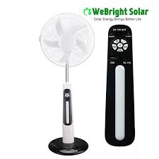 solar standing fan dc ac rechargeable