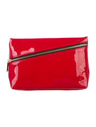 solid patent leather cosmetic bag