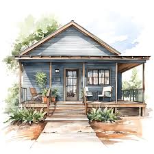 Watercolor Dogtrot House Capturing