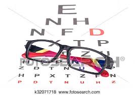 Eye Care Chart And Glasses Stock Photo K32071718 Fotosearch
