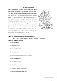 Text processing refers to the ability to manipulate words, lines, and pages. My Family And Their Jobs English Esl Worksheets For Distance Learning And Physical Classrooms