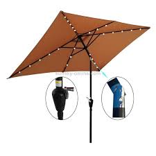 Rectangular Patio Umbrella Solar Led