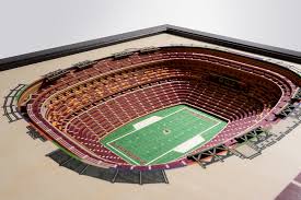 Washington Redskins Fedex Field 3d Wood Stadium Replica 3d Wood Maps Bella Maps