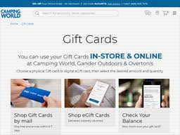 Camping world discount gift card. Camping World Gift Card Balance Check Balance Enquiry Links Reviews Contact Social Terms And More Gcb Today
