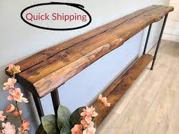 Live Edge Console Table With Shelf