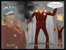 Of course garp would ruin it. Second Life Marketplace Avatar Admiral Akainu One Piece 100 Mesh Bento