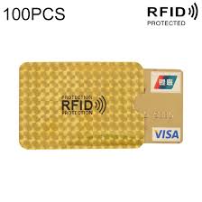 Reasons why credit cards all have the same size it can be stored in your wallet conveniently. 100 Pcs Aluminum Foil Rfid Blocking Credit Card Id Bank Card Case Card Holder Cover Size 9 6 3cm Golden Grid Alexnld Com