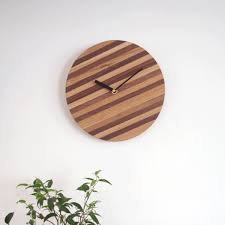 Mixed Wood Round Wall Clock Handmade