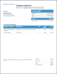 free window cleaning invoice template