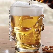 Glass Skull Skeleton Beer Mug Glass