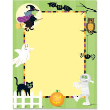 Spooky Specters Halloween Stationery Border Papers Clip