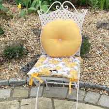 Fl Seat Pads With Ties Garden Chair